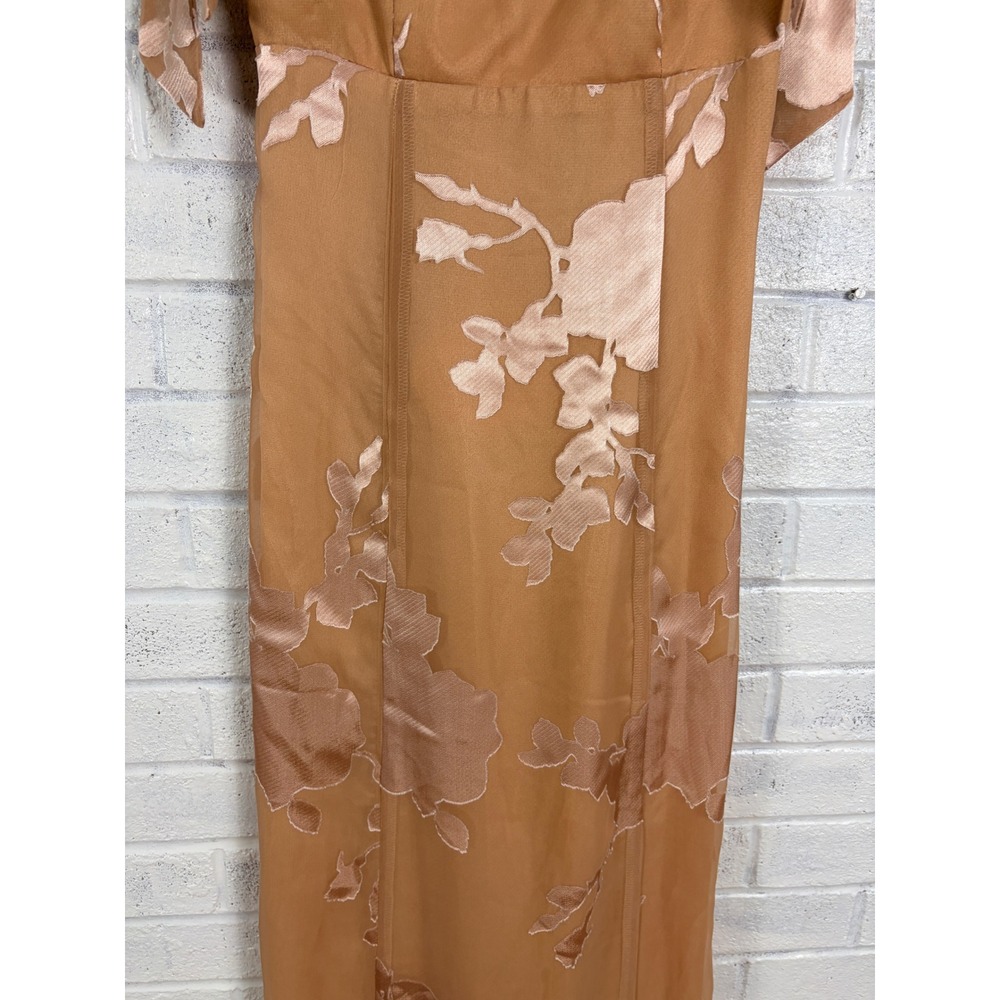 Show Me Your Mumu Edith Maxi Dress Womens S Nude Floral Burnout Tie Strap Formal - Picture 3 of 13